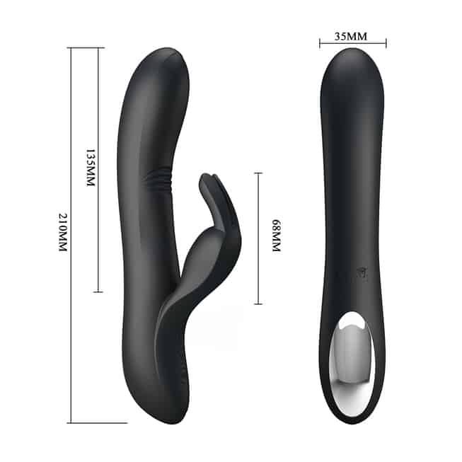 Rabbit Dylan fingering đen 21cm Pretty Love