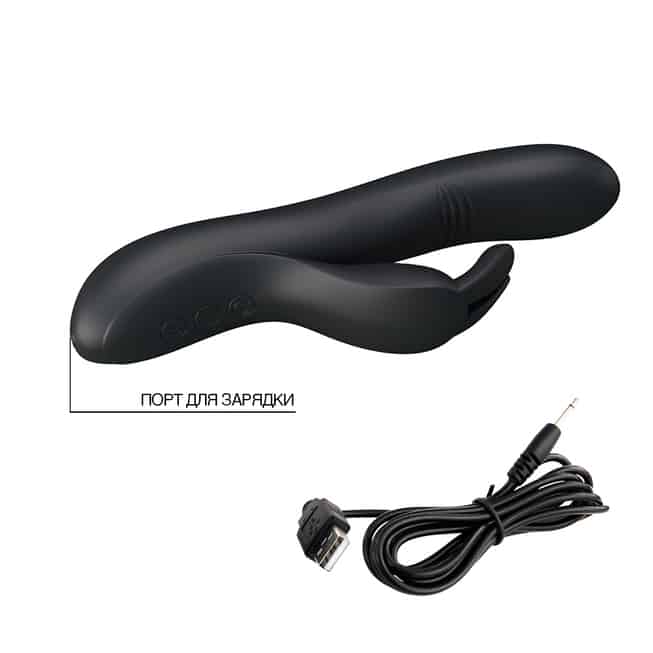 Rabbit Dylan fingering đen 21cm Pretty Love
