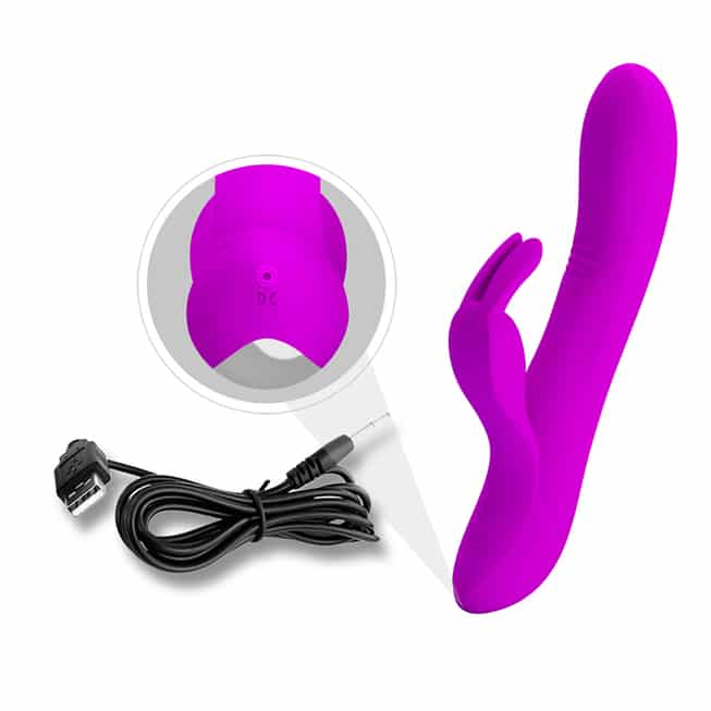 Pretty Love Dylan Rabbit Vibrator Fuksia Ngón Tay Rung G Spot Mạnh