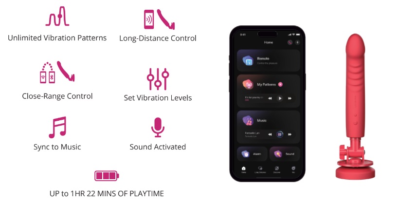 Lovense Mission 2 vibro thông minh 20cm app điều khiển
