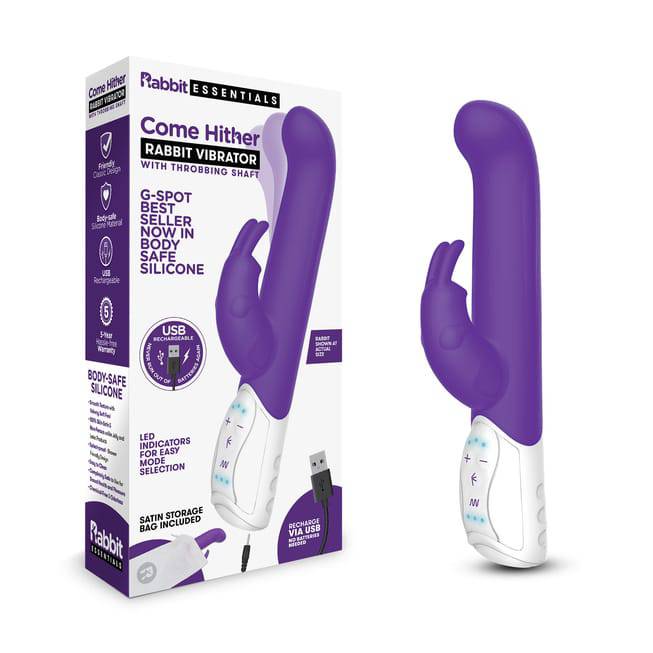Rabbit Essentials Come Hither Thỏ Tím 24.5cm Vuốt Ve