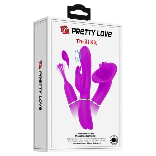 Bộ Pretty Love Thrill Kit Tím Đầu Đổi 5 Cấp Siêu Sướng