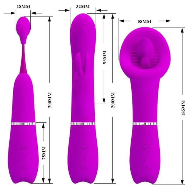Bộ Pretty Love Thrill Kit Tím Đầu Đổi 5 Cấp Siêu Sướng
