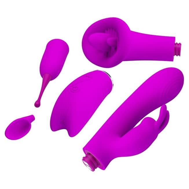 Bộ Pretty Love Thrill Kit Tím Đầu Đổi 5 Cấp Siêu Sướng