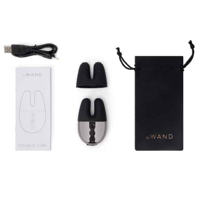 Le Wand Graphite vibe đôi dao động mạnh bunny ears cực khoái