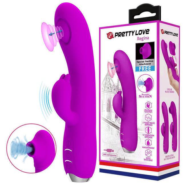 Regina Pretty Love Rabbit Hồng Dao Động 20cm Đa Năng