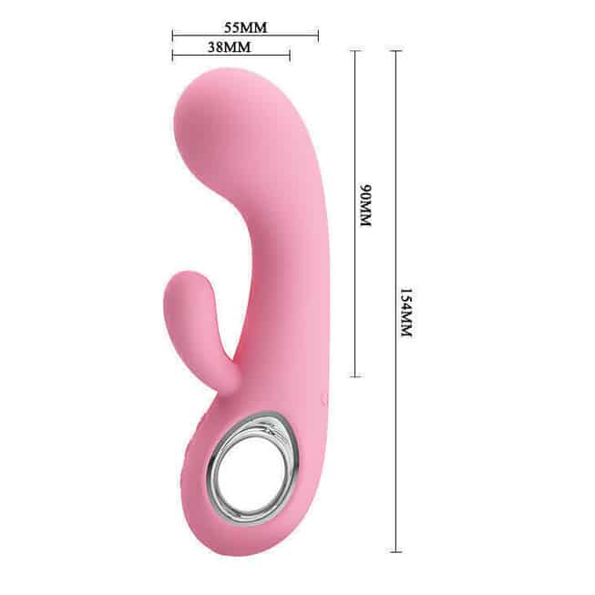 Pretty Love Chris Rabbit Vibrator Hồng Rung