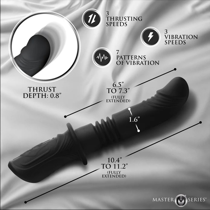Master Series Máy Đâm Rung Đen Siêu Lực Mạnh Mẽ