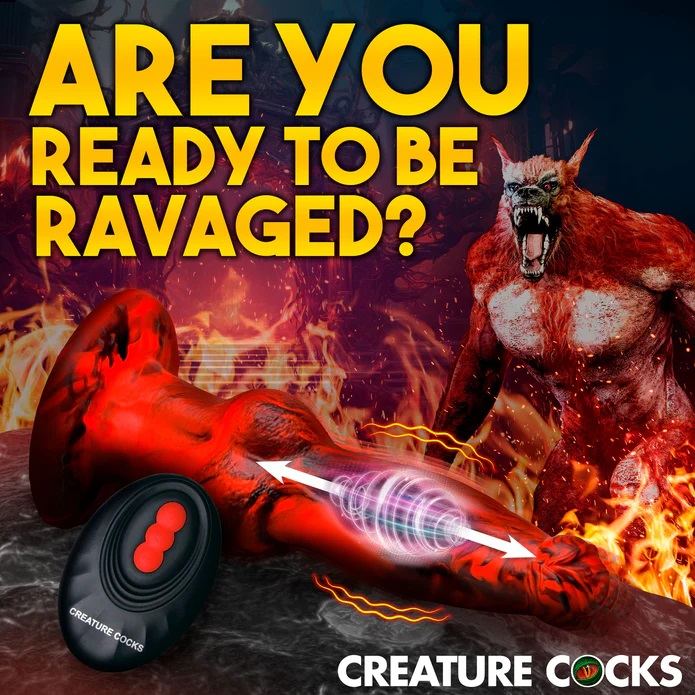 Creature Cocks Hell Wolf Dildo Đỏ Rung 22cm Hoang Dã