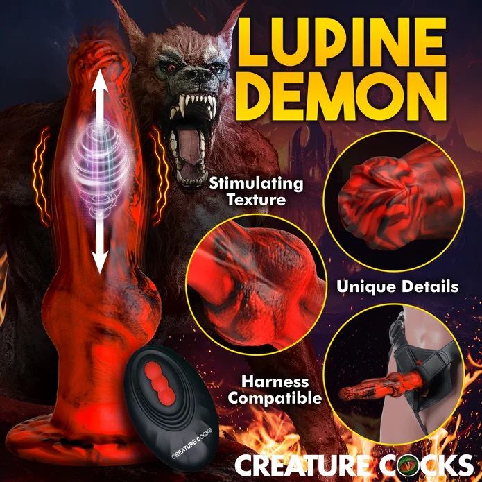 Creature Cocks Hell Wolf Dildo Đỏ Rung 22cm Hoang Dã
