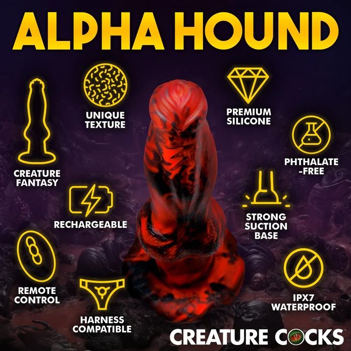 Creature Cocks Hell Wolf Dildo Đỏ Rung 22cm Hoang Dã