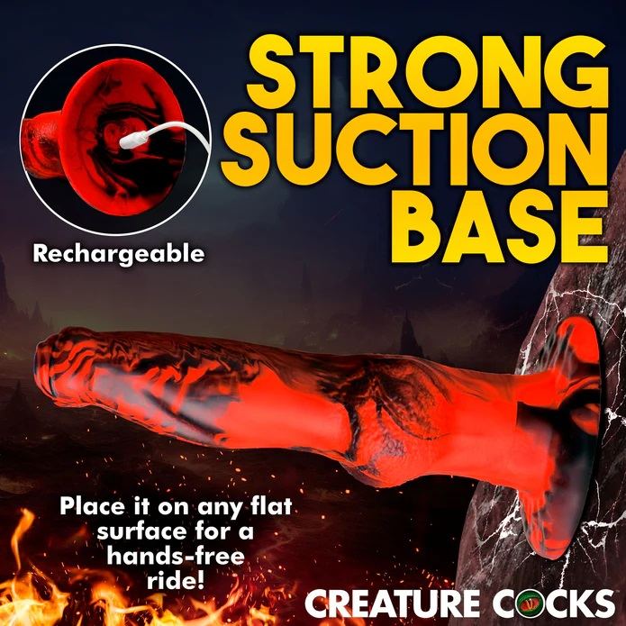 Creature Cocks Hell Wolf Dildo Đỏ Rung 22cm Hoang Dã