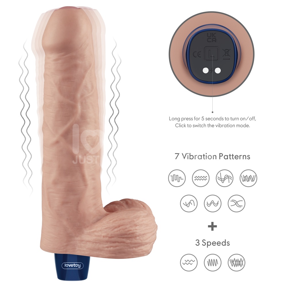 Lovetoy 9" Softee Dildo Rung Mềm Mịn