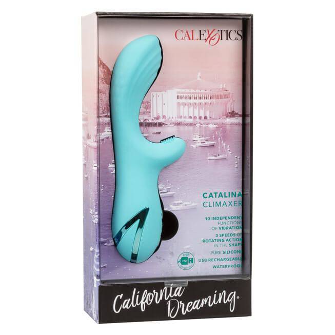 Vibro Thỏ Calexotics Catalina Xanh Rung Quay Đỉnh