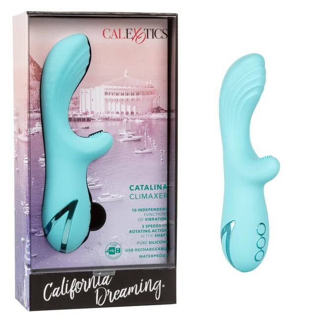 Vibro Thỏ Calexotics Catalina Xanh Rung Quay Đỉnh