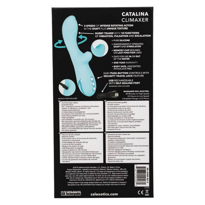 Vibro Thỏ Calexotics Catalina Xanh Rung Quay Đỉnh