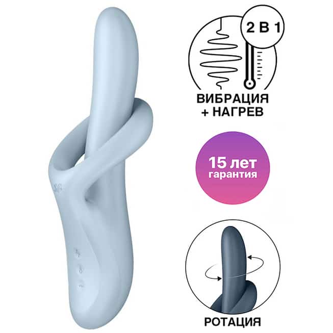 Satisfyer Heat Flex 4 Xanh Rabbit Quay Nóng G-spot