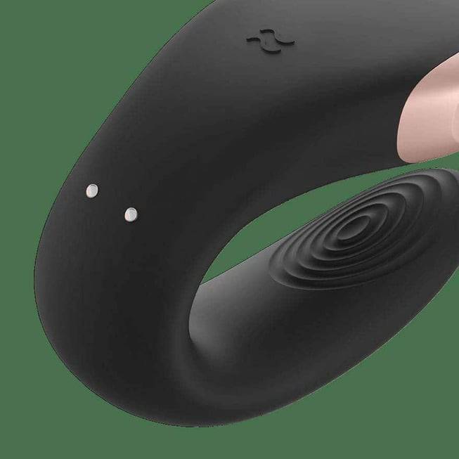 Satisfyer Double Love Rung Đôi Đen Cặp Đôi Gắn Kết Mãnh Liệt