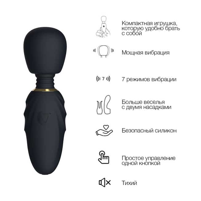 Nomi Tang Pocket Wand Đen Nhỏ Mạnh Mẽ
