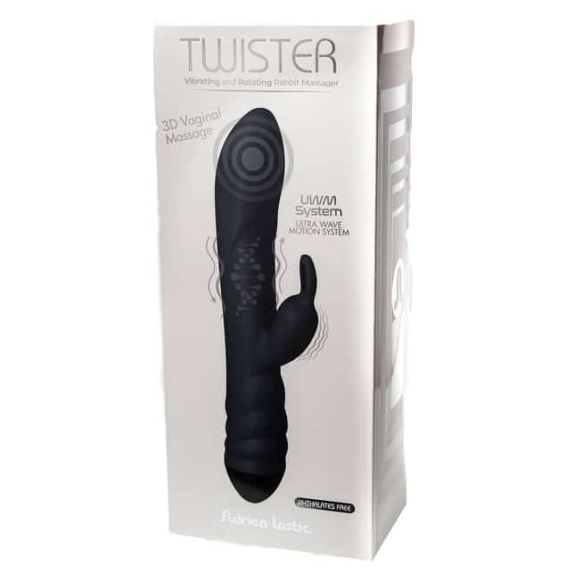 Twister Rabbit Adrien Lastic Xoay Đen Vibrator Siêu Đỉnh