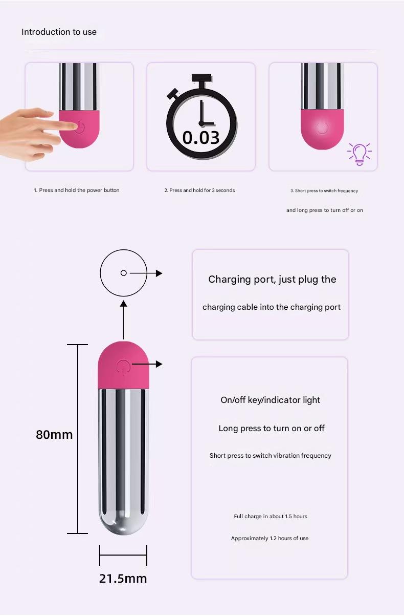 Silver Super Bullet Rung 8cm Cuồng Nhiệt Tình Tứ