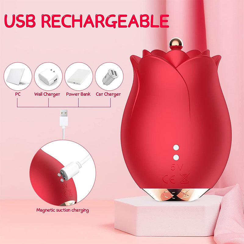 Rose Bud Vibrô Clit Kín Đáo 10 Chế Độ 12000rpm