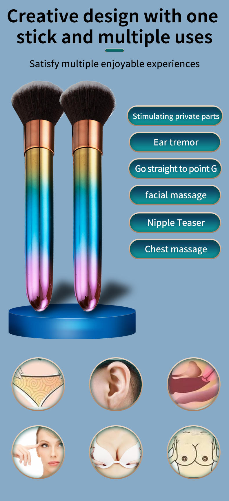 Cọ Rung Đầu Kép G-Spot Âm Hạch Chống Nước