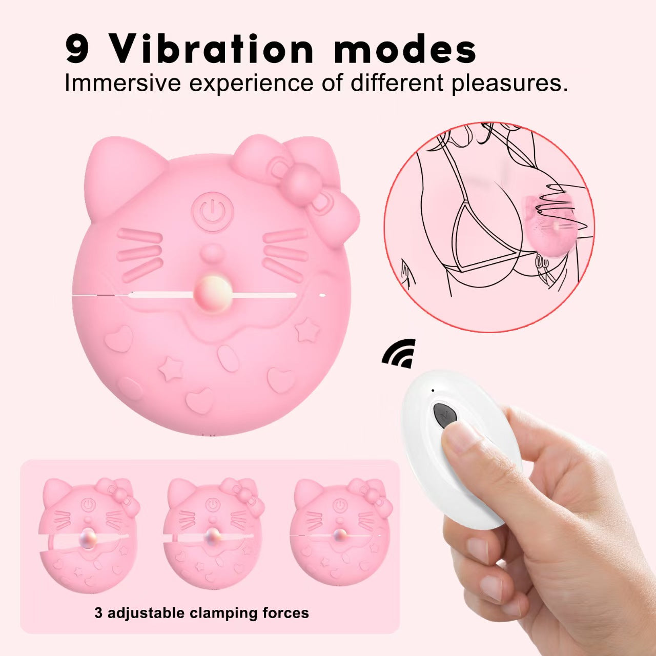 Hello Kitty Rung Núm Vú Hồng Dễ Thương Foreplay Đỉnh