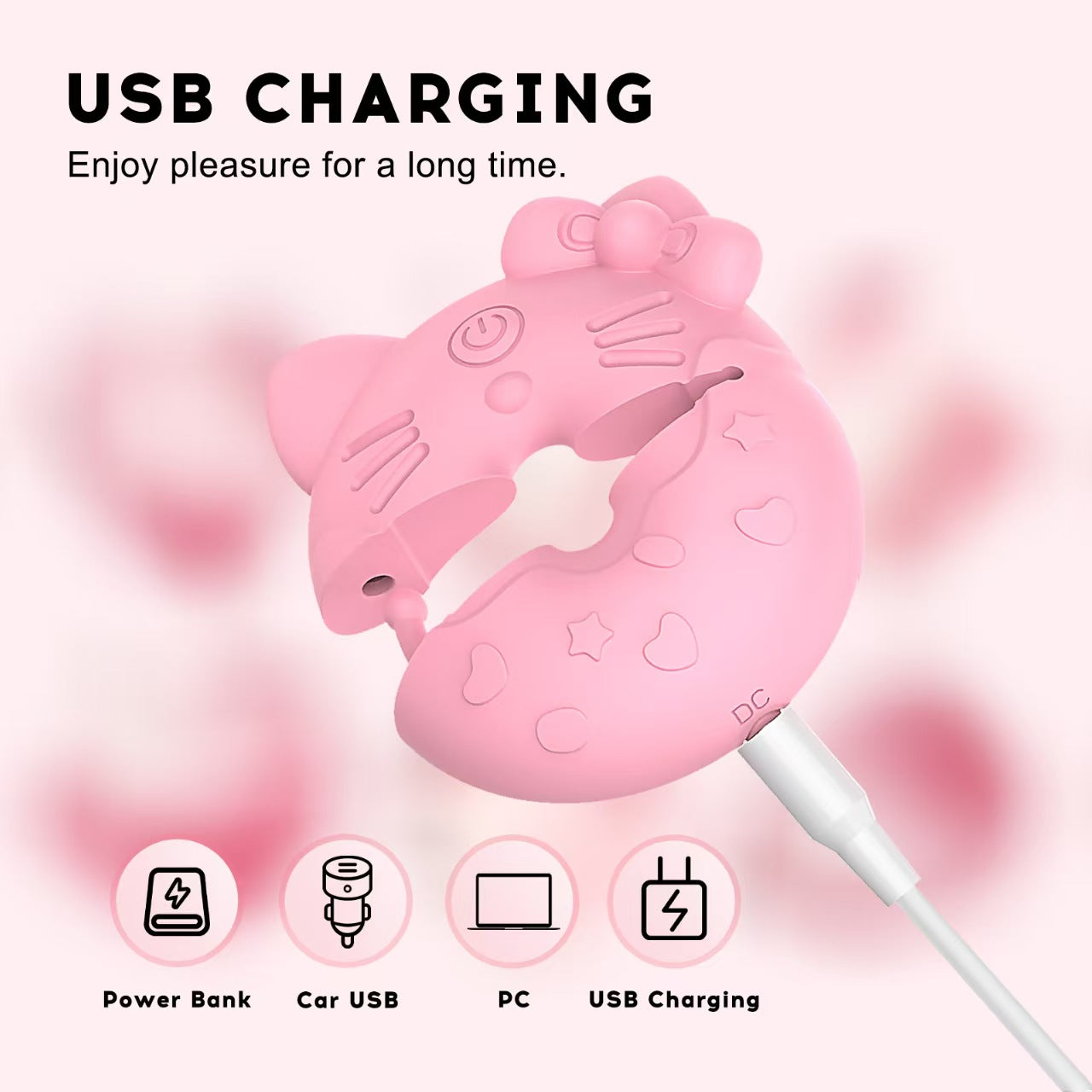 Hello Kitty Rung Núm Vú Hồng Dễ Thương Foreplay Đỉnh