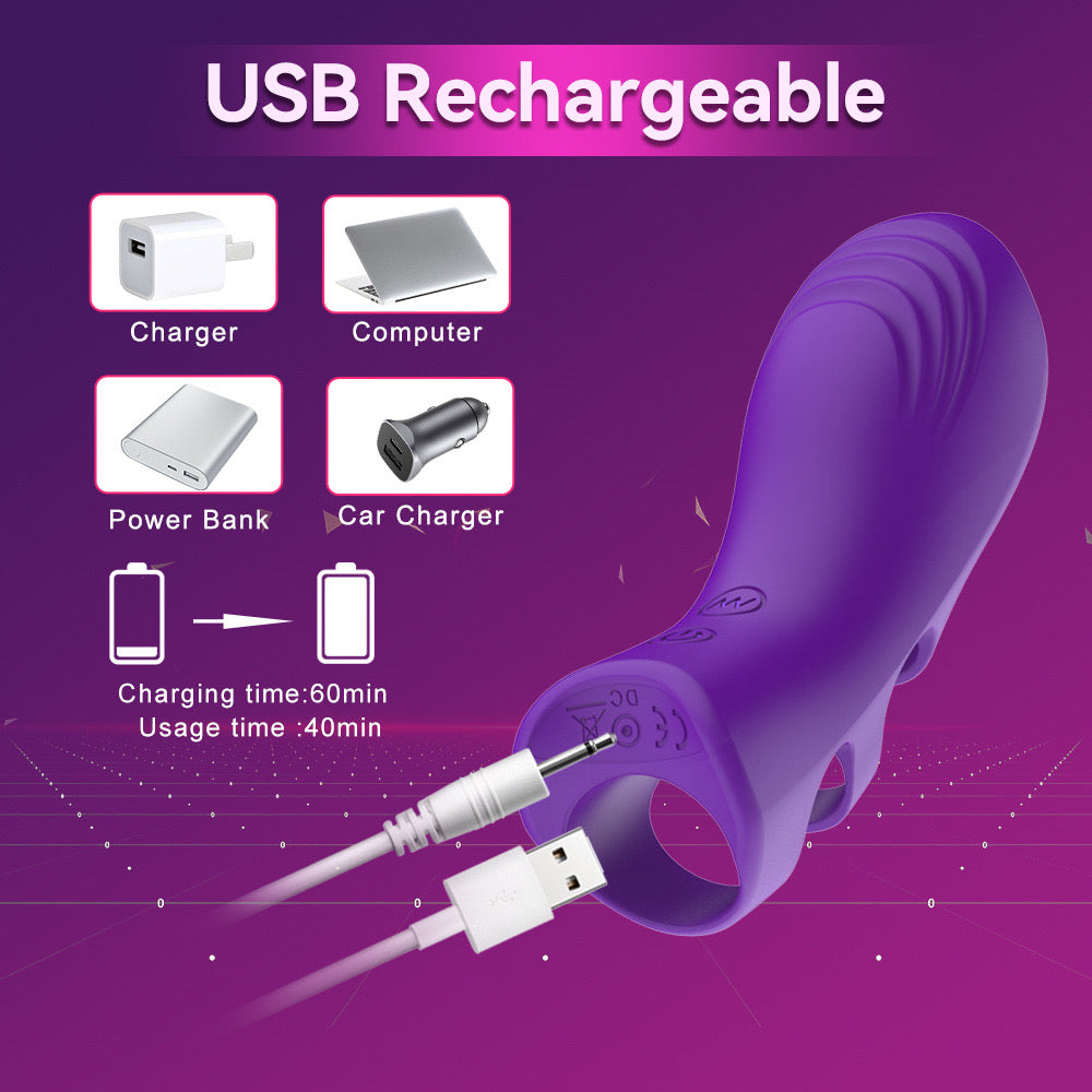 Vibrô ngón tay 10 chế độ kích thích G-spot âm vật