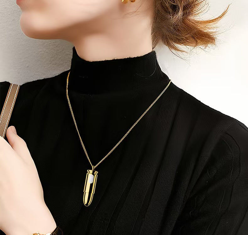 Vòng Cổ Bullet Rung Ẩn Silver Thú Vị Bí Mật