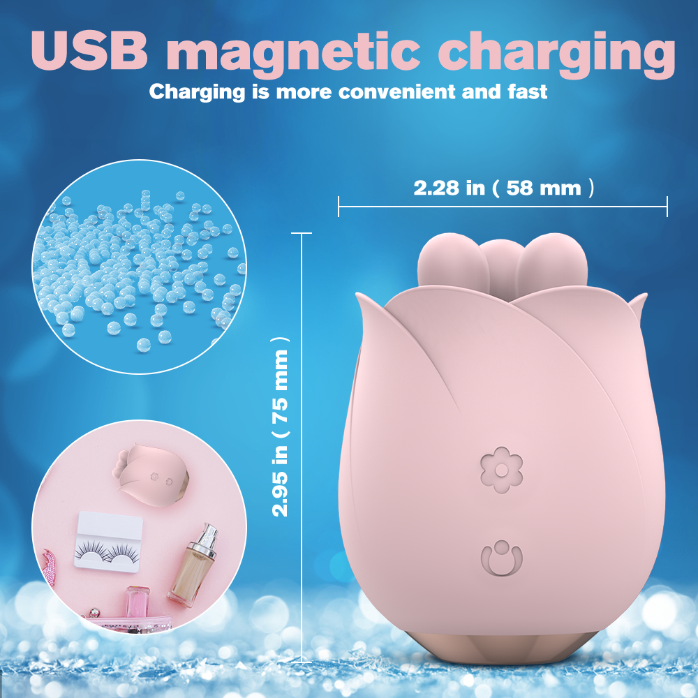 Rose Toy Hồng Rung Quay 9 Chế Độ Mút Âm Hạch Thủy