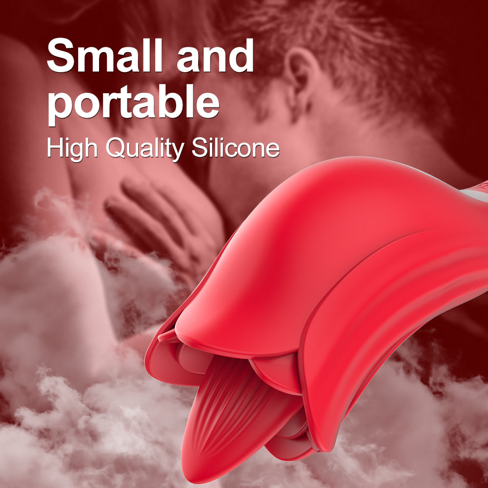 Máy lưỡi rung đỏ mini liếm clit yên tĩnh siêu thật