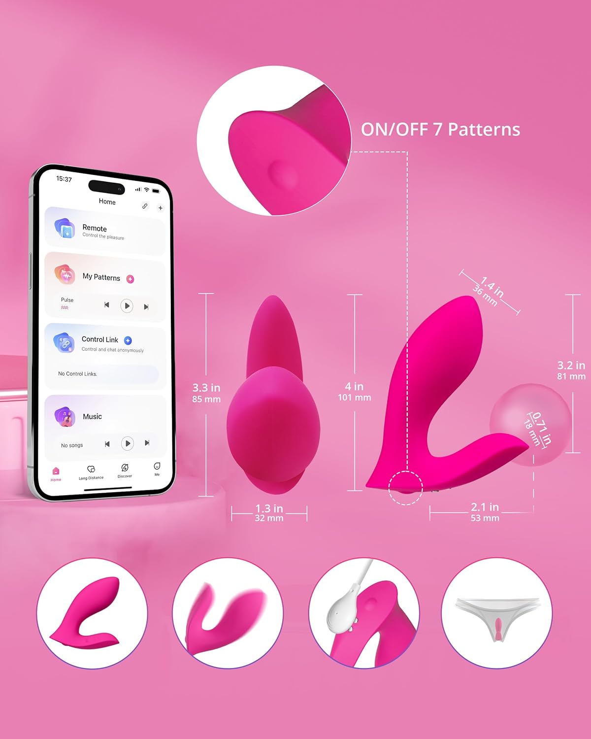 Lovense Flexer Máy Rung G-spot Đeo App Điều Khiển Siêu Thoải Mái