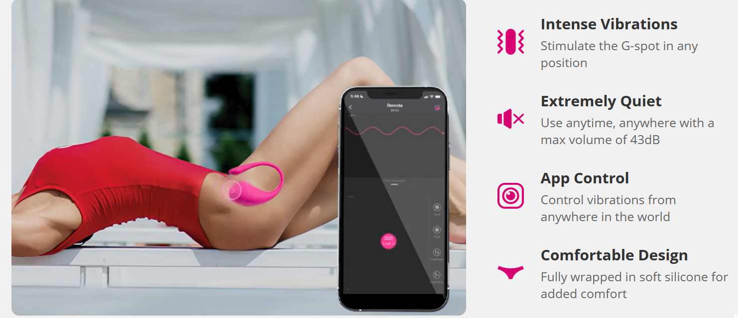Lovense Lush 3 Trứng Bluetooth Rung Mạnh Ôm Sát