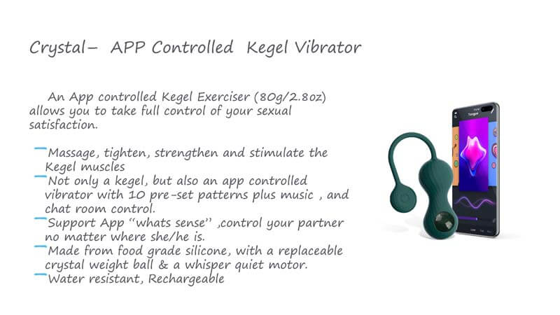 Magic Motion Crystal DUO Kegel App Tạ Rung Tăng Co Bóp