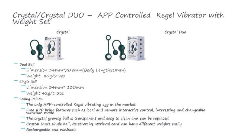 Magic Motion Crystal DUO Kegel App Tạ Rung Tăng Co Bóp
