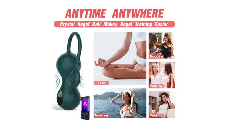 Magic Motion Crystal DUO Kegel App Tạ Rung Tăng Co Bóp
