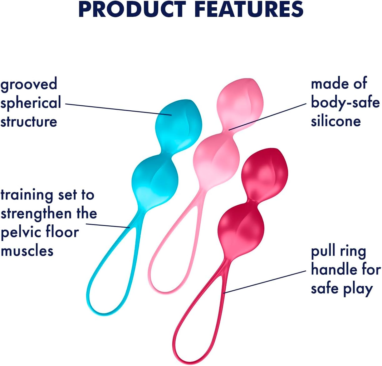 Satisfyer V Balls Ben Wa 3 Miếng Tập Kegel Siết Chặt Dễ Dùng