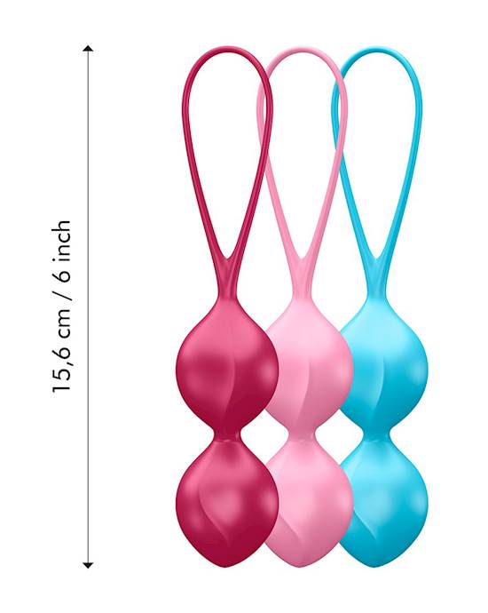 Satisfyer V Balls Ben Wa 3 Miếng Tập Kegel Siết Chặt Dễ Dùng