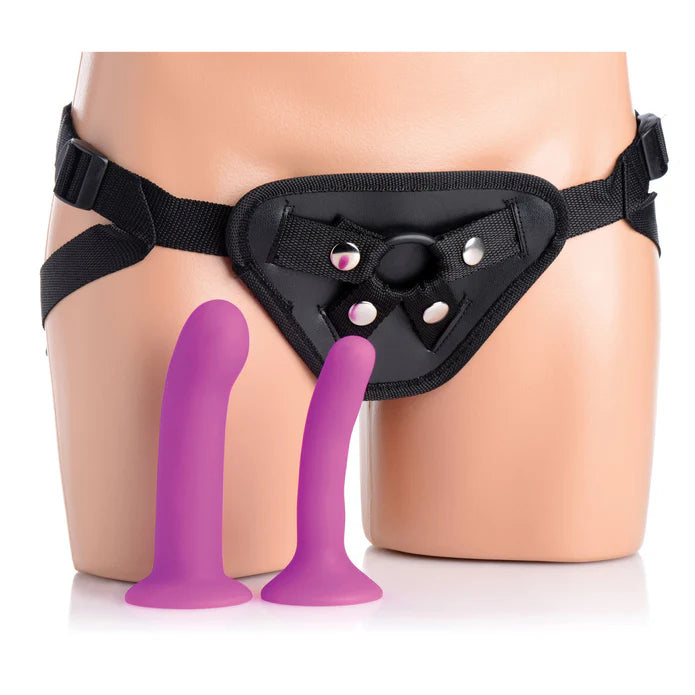 Double G Strap-on Rung Kit - Strap-on kép rung silicone đôi bên sướng 