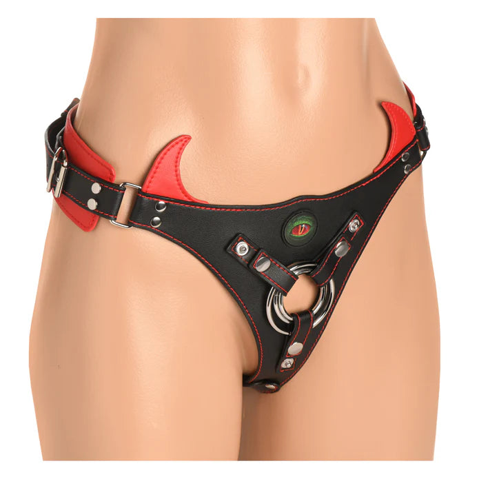 Horny Devil Strap-On Harness Quái Vật Đeo Pegging 