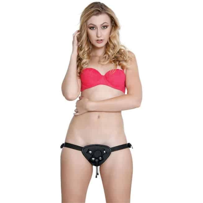 Harness strapon Evolved đen da điều chỉnh lasso 
