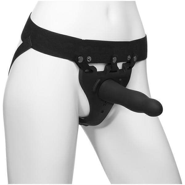 Strap-on Rỗng Rung ĐU Doc Johnson Đen 17.7cm 