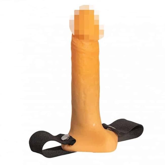 Strapon rỗng Jaga-Jaga 18cm da thịt PVC beginner dễ dùng 
