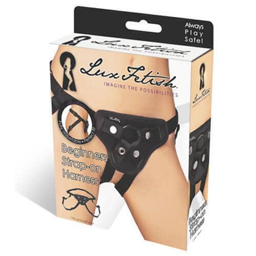 Strapon Lux Fetish trụsi đen PVC 3-4cm siêu chặt