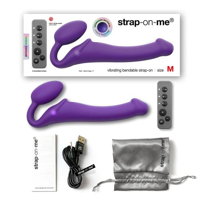 Strap-on Strap-on-me XL 3 motor tím rung remote cực mạnh