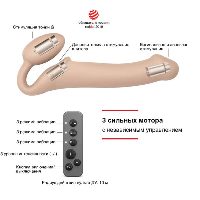 Strapon Strap-on-me 3 motor M remote silicone 24.5cm