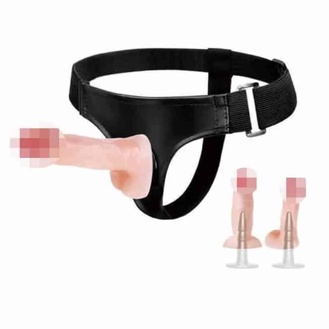 Strap-on Baile Jessica nude 2 đầu TPR 10cm quần lót