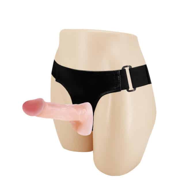 Strap-on Baile Jessica nude 2 đầu TPR 10cm quần lót
